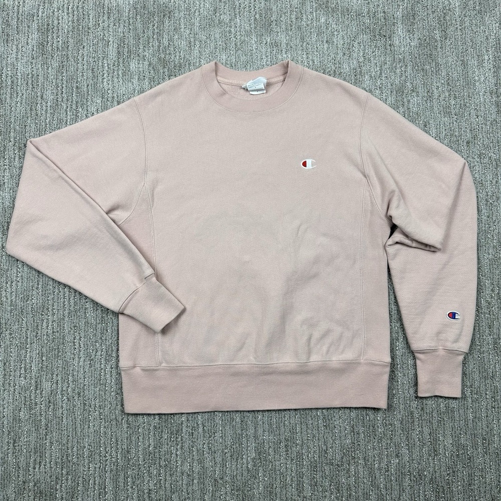 Champion Reverse Weave Sweatshirt Mens Small Pink Sweater Crewneck Pullover Top